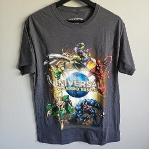 Marvel Universal Orlando Resorts Size Medium Gray Super Hero Villians Shirt